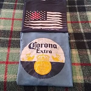 Lot of 2 Tees Corona & SSR American Flag